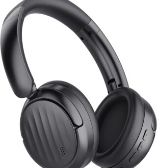 Bluetooth Headphones with Active Noise Cancelling (ANC), Wireless Over Ear Bluetooth Headsets with 35H Playtime, HiFi Stereo Foldable Headphones with Foam Ear Cups for Sports, Travel, Black