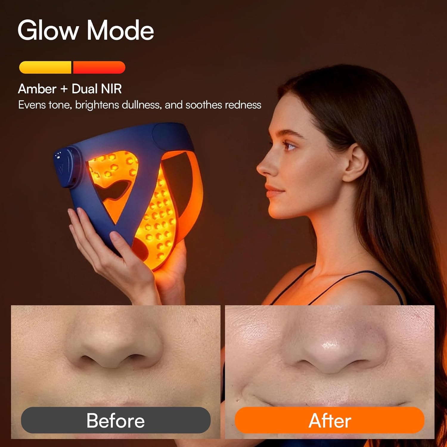 INIA Glow 4D Wireless Red Light Therapy Mask for face – Dual NIR, 320 LEDs, 4 Modes, Under-Eye Cooling, Cordless & Rechargeable LED Face Mask for Home & Travel, Skincare Gifts for Women Mom Wife, Blue - Image 6